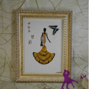 蝶翅画 背影 高档礼品 家庭装饰画